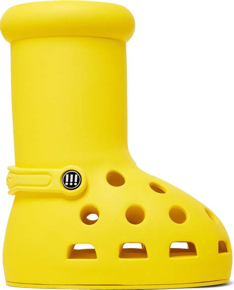 big red boots yellow crocs.